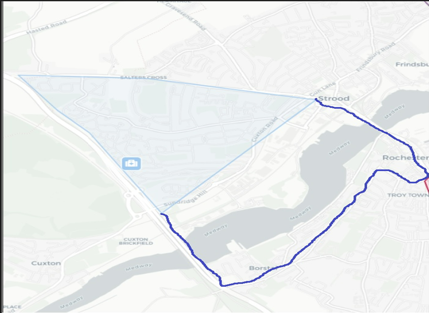 map showing boundary change for Marlowe Park Medical Centre